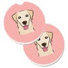 Caroline's Treasures Checkerboard Pink Golden Retriever Set of 2 Cup