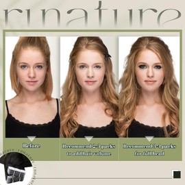 RUNATURE Tape in Extensions Human Hair Balayage Tape in Hair Extensions Natural Black Ombre Dark Blonde with Strawberry Blonde Tape in Human Hair Extensions 14 Inch 20 Pieces/40g #1B/4/27