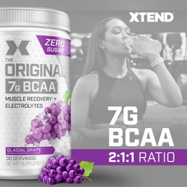 Xtend XTEND Original BCAA Powder 7g BCAA and 2.5g L-Glutamine, Sugar Free Post Workout Muscle Recovery Drink with Amino Acids for Men & Women, 30 Servings