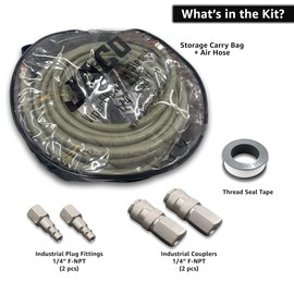 JACO ViperFlow Polyurethane Coiled Air Hose Kit - 1/4" x 30 ft. (Army Green)