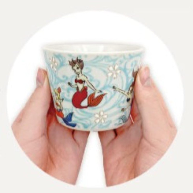 Marimo Craft MDTMG-052 Kutani Ware Buckwheat Boar Mouth, Little Mermaid,