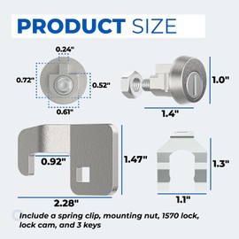 Xinafan Mailbox Lock Replacement with 3 Keys & Cam for Florence 1570 F Series CBU 4C Mail Units L-1172C Clockwise Mail Box Lock and Key Replacement Parts