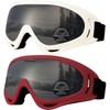OUTDOORSPARTA 2-Pack Ski Goggles (9. White Frame, Silver Lens; Pink