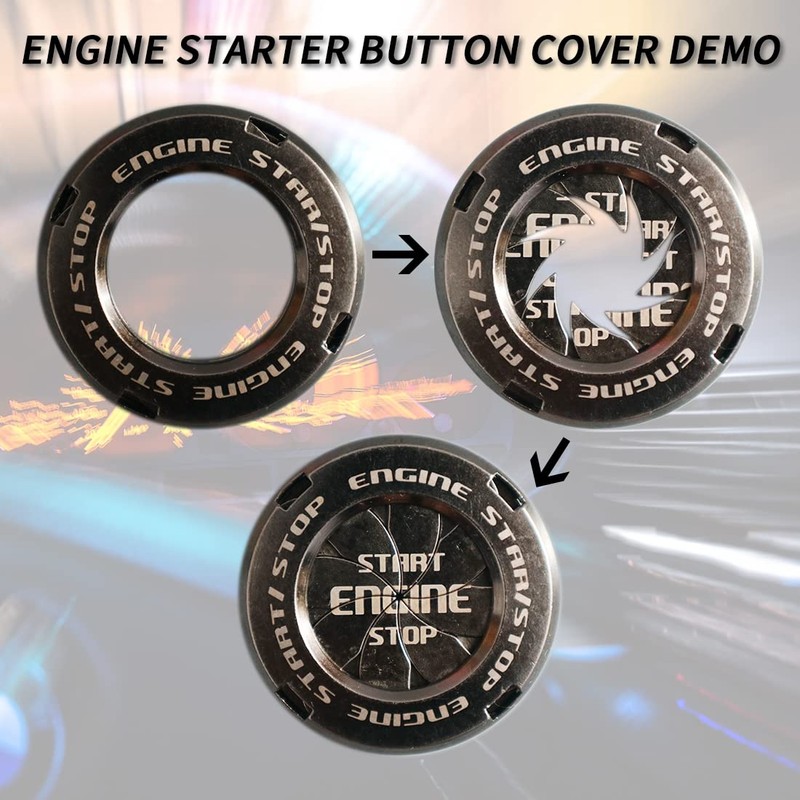 Car Push Start Button Cover Spin Engine Start Stop Button