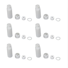 SJZBIN 6Sets White RJ45 Waterproof Connector Cap Cover POE NVR System Connection Lid Adapter Weatherproof Protector for Outdoor Network IP Camera CCTV Pigtail Cable