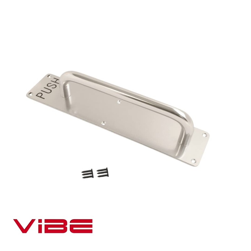 VIBE 19mm Pull Handle on Printed Push Plate 300x19mm (400x75mm