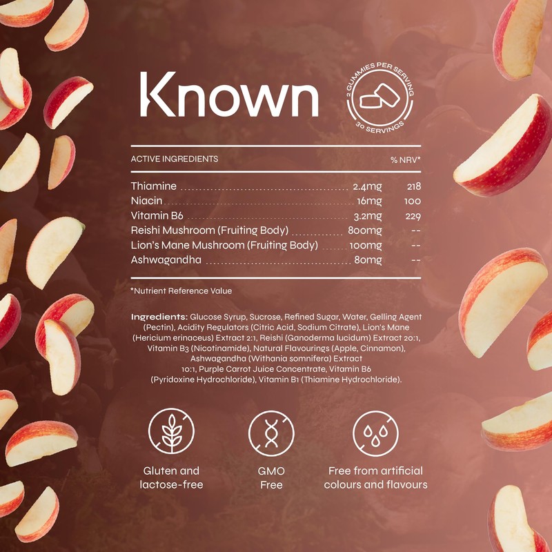 Known Known Mood Mushrooms Gummies - Lion's Mane, B Vitamins