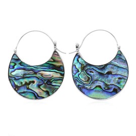 Shop LC Abalone Shell 925 Sterling Silver Hoop Earrings Jewelry Gifts for Women Christmas Gifts