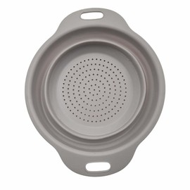 Natural Collapsible Colander – Space-Saving Kitchen Strainer with 23.5cm Diameter and Quick-Drain Holes (Brown)