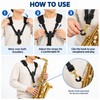 Adjustable Saxophone Shoulder Strap, Leather Double Shoulder Harness for Alto,