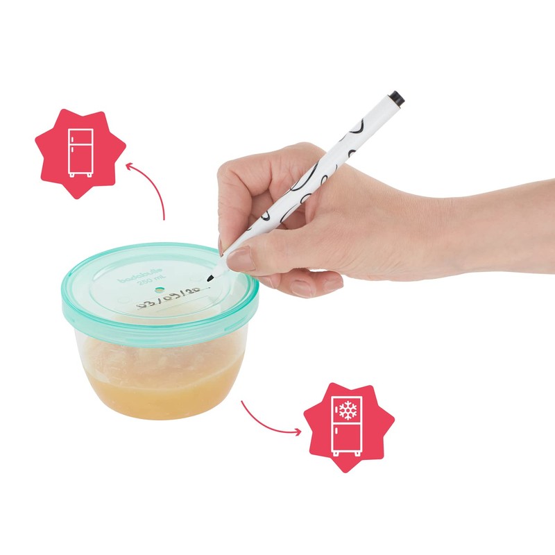 Badabulle Badabowls Storage Container for Baby Porridge, Set of 12,