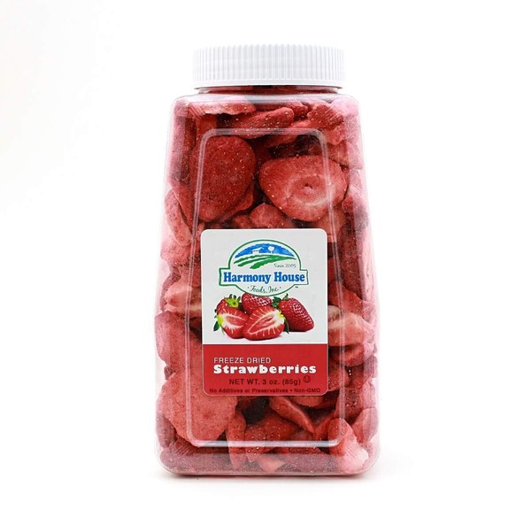 Harmony House Foods Freeze-Dried Strawberries, sliced (3 oz, Quart Size