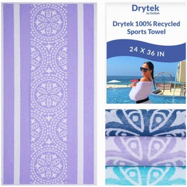 Delilah Home Drytek Sports Towel - 100% Recycled Sports Towel for Neck and Face - Tennis Towels for Sweat, Gym Towels for Working Out, Running Towel - Sandless Beach Towel 24 x 36 (Purple)