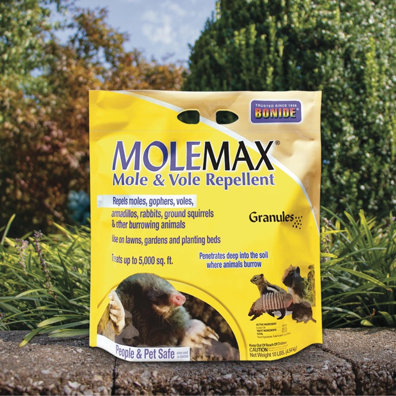 Bonide MOLEMAX Mole & Vole Repellent Granules, 10 lbs. Ready-to-Use,