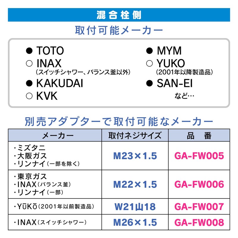 KAKUDAI GA-FK115 Kamo Shower Hose 4m Silver Antibacterial Adapter Included