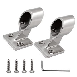 SHENGHUI 2Pcs 7/8 inch (22.8mm) 60 Degree Front Hand Rail Fitting Stainless Steel 316 Boat Yacht Grab Rail Mount Bracket Suitable for 7/8 inch Tube Pipe with Screws and L Shape Hex Key