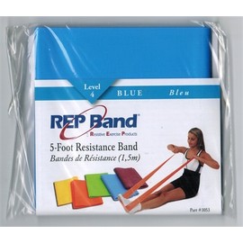 REP Band Magister Resistive Exercise Latex-Free 5 Foot PRE-Cut Lengths Blue (Level 4)