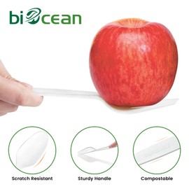 Biocean Extra Heavyduty Compostable Forks Disposable Cutlery No Plastic Forks 200 Count 7Inch Biodegradable Utensils Eco Friendly Silverware Repurpose Serving Flatware for Party,Daily Use,BBQ,Picnic