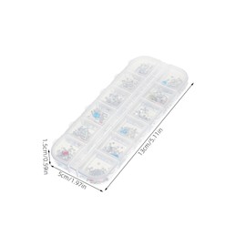 COHEALI 12 Grids Nail Art Stickers DIY Rhinestones for Manicure Shiny Nail Tips Decor Mixed Style Manicure Accessories for Lady Girls