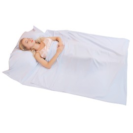 JITTY Sleeping Bag Liner Travel Sheet for Business Camping Backpacking Hiking Mountain Climbing Home Hostels Train 83"x45" (Glacial Silver)