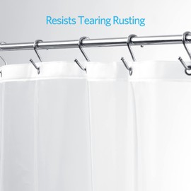 EHZNZIE Shower Curtain Liner Heavy Duty PEVA, Shower Liner 72x72 Inches, Waterproof, No Chemical Smell with 12 Rust Proof Metal Grommets for Bathroom Shower Curtain, Clear