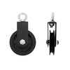 QWORK® 2 x 90 mm pulley with swing strap, carabiner