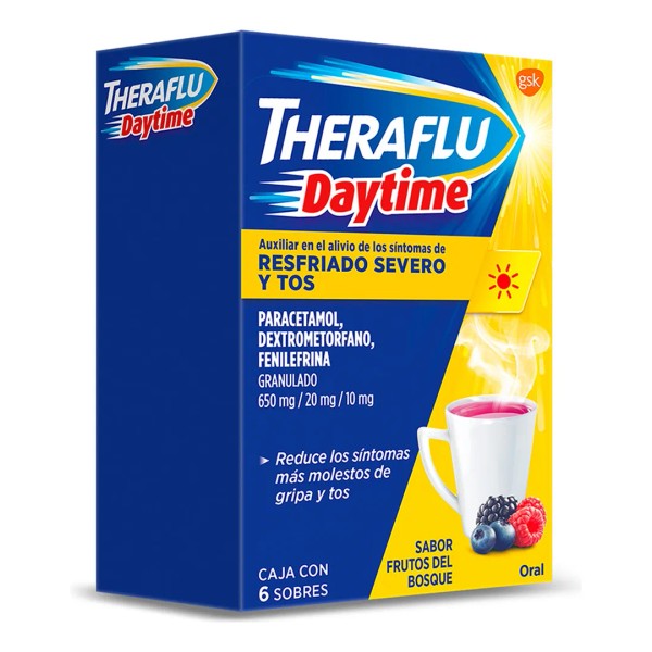 Theraflu Daytime Granulado 650 Mg/20 Mg/10 Mg, 6 Sobres
