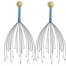 Scalp Massager Tool, Head Massager Scratcher Tingler with 12 Fingers Metal Hair Scalp Scratcher for Deep Relaxation （2 Pcs ）