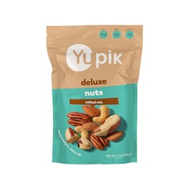 Yupik Roasted Salted Mixed Deluxe Nuts, 7 Oz, Kosher, Gluten-free, Non-GMO, Savory Blend of Almonds, Cashews, Brazil Nuts, Hazelnuts & Pecans, Crunchy Trail Mix, Nutritious Protein Snacks
