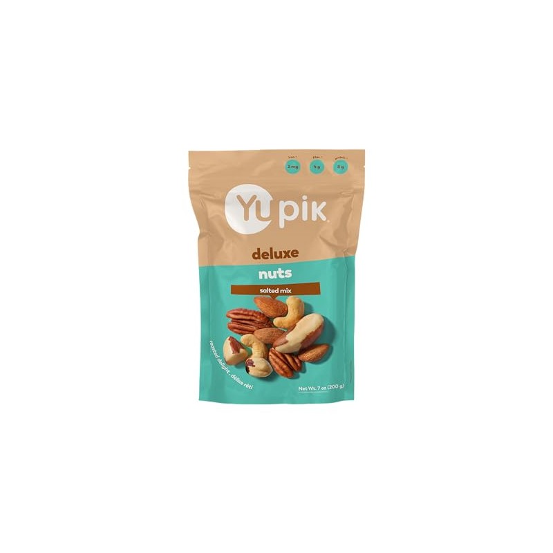 Yupik Roasted Salted Mixed Deluxe Nuts, 7 Oz, Kosher, Gluten-free,