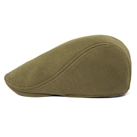 BOTVELA Men's Cotton Flat Ivy Gatsby Newsboy Driving Hat Cap (Green)