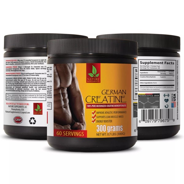 NATURE sUPPLEMENTS muscle building supplements - GERMAN MICRONIZED CREATINE 300g