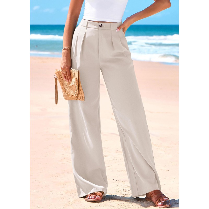 KIRUNDO Wide Leg Dress Pants for Women High Waisted Office