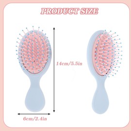 YUHENGCT 5 Pack Mini Wet Hair Brush,Small Travel Detangling Brush for Hair,Oval Scalp Massage Combs, Ease Knots Without Tears or Breakage, Multicolor