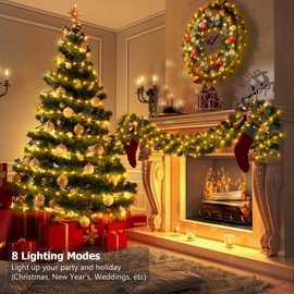 KepStars 16.5ft Battery Operated String Lights (2 Pack), 50 LED Fairy String Lights Battery Powered with Remote & Timer for Indoor Outdoor Christmas Trees Wreath Decoration Bedroom Patio - Warm White