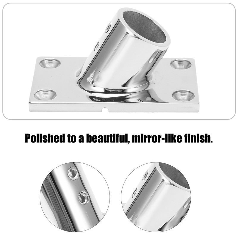 Boat Handrail Base Fitting Stainless Steel 60 Degree Rectangular Boat