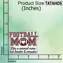 (3Pcs) Football Mom Louder and Prouder Stickers Mothers Day Funny Mama Aesthetic Gifts Present Waterproof Vinyl Decal Kindle Water Bottle Car Hard Hat Phone Laptop Inspirational Appreciation - 3x2.3