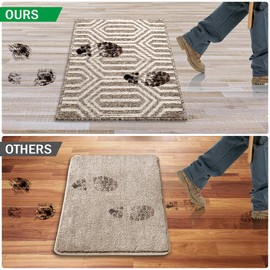 REFETONE Indoor Doormat, Front Back Door Rug Durable Rubber Backing Non Slip Door Mat Super Absorbent Resist Dirt Entrance Rug Inside Floor Mats Machine Washable Low-Profile - 24" x 36", Camel