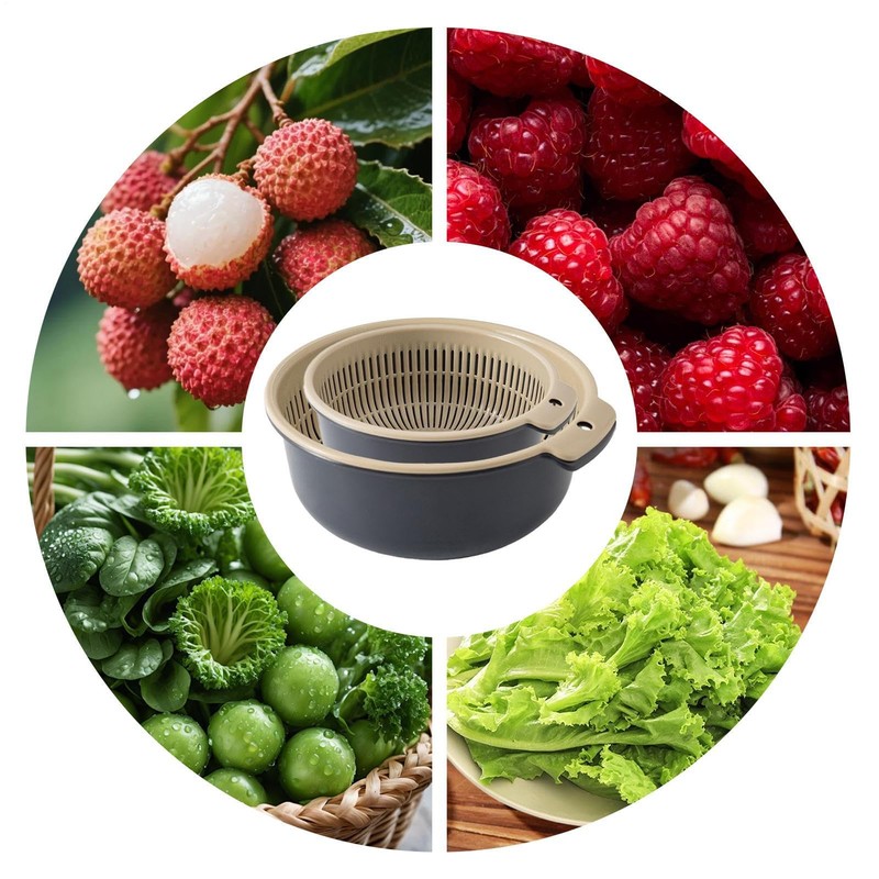 Colander Bowl Set | Fruit and Vegetable Washing Strainer Bowl