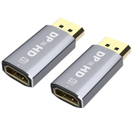 TEKERA Displayport to HDMI Adapter 2 Pack, 4K 30hz, 1080P, Unidirection Display Port to hdmi Adapter Male to Female, Non-bidirectional DP Output to HDMI Input Converter (4K@30Hz, 2 Pack)