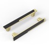 Haliwu 10 Pack Black and Gold Cabient Handles 2 Tone