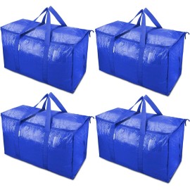 Unbranded 4x Blue Bag Packing Storage Strip Zip Shopping Travel Check House Moving