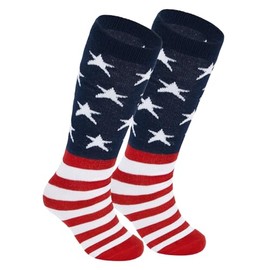 Toddler Soccer Socks for Boys Basketball Baseball Sock Girls Althletic Softball Knee High Tube Long Socks for Youth 1 Pair American Flag 6-9 Years