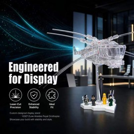 LYJXIAITY Custom Angled Display Stand with Minifigure Base, Designed for Sci-Fi Ornithopter Model Kit, Display Holder for Building Set 10327