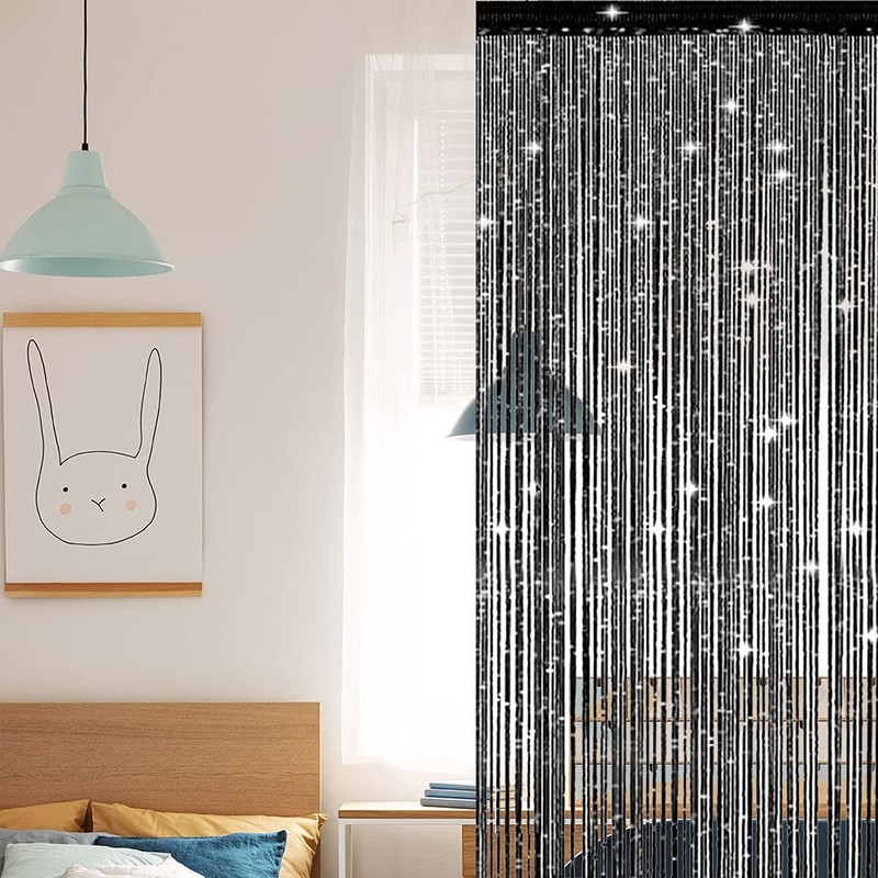 Thboxes String Door Curtains, Backdrop Curtain, Glitter Fly Screens for
