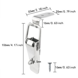 ITROLLE 4PCS 106mm Stainless Steel 90-Degree Tool Box Hood Locks Latches Cabinet Trunk Trailer Tool Box Door Hood Locks Latches Tool Box Hasps Closet Case Box Chest Barn Crate Hasps Latches