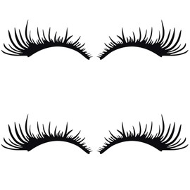 Vosarea 2 Pairs Car Headlight Eyelashes Stickers Fashion Fake Eyelash Stickers for Car Body Rearview Mirror (Black)