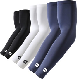 ROCK TAKIN UV Sun Protection Arm Sleeves for Men Women, UPF 50+ Cooling Sun Sleeves to Cover Arms Sports Compression Covers for Golf Baseball Football Work Running Cycling Driving - 3 Pairs