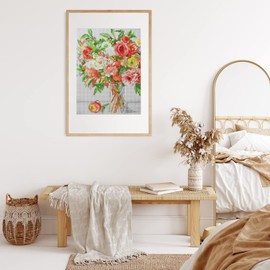 Arteza 5D Diamond Painting Kit, 2-Pack, Floral Designs, Full-Drill Diamond Art for Adults, 12 x 16 Inches Canvases, Round Rhinestones, & Painting Accessories, Bead Art Craft Supplies