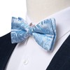 DiBanGu Light Blue Bow Ties for Men Paisley Pretied Bow